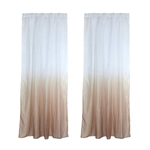 Tubayia 2 Stück Voile Vorhang Gardine Fenster Vorhänge für Wohnzimmer Schlafzimmer (Leichter Kaffee) von Tubayia
