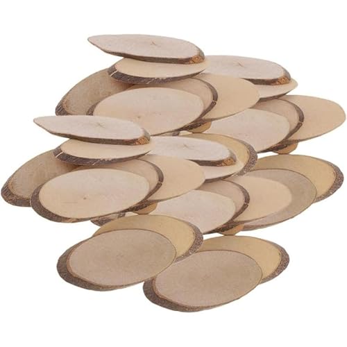 Tubayia 40 Stück Oval Holzscheiben Scheiben zum Basteln Dekorieren von Tubayia