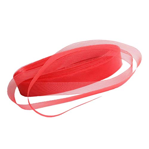 Tubayia 50 Yard Elastische Crinoline Band Versteifungsband Dekoband für DIY Handwerk Dekoration (Rot) von Tubayia