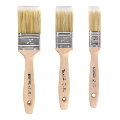 TubeRoo Lackierpinsel 25 37 50 mm - Profi Maler-Pinsel Set - Premium Lackpinsel für Lacke, Holz-Öl & Wand-Farbe - Lasurpinsel für Holz-Lasur - Flachpinsel Set, Farbpinsel, Pinsel mit feiner Spitze TubeRoo Lackierpinsel 25 37 50 mm - Profi Maler-Pinsel Set - Premium Lackpinsel für Lacke, Holz-Öl & Wand-Farbe - Lasurpinsel für Holz-Lasur - Flachpinsel Set, Farbpinsel, Pinsel mit feiner Spitze von TubeRoo