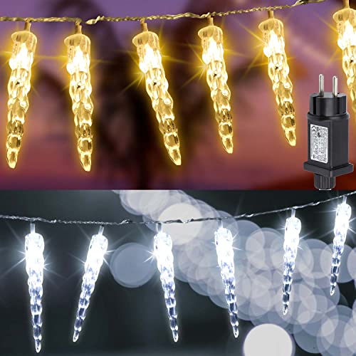 Tubiaz 2 x 40LED Eiszapfen Eisregen Lichternetz Lichterkette 10M 31V, 8 Modi IP44 Weihnachtsbeleuchtung Deko für Innen Aussen,Kaltweiß Tubiaz 2 x 40LED Eiszapfen Eisregen Lichternetz Lichterkette 10M 31V, 8 Modi IP44 Weihnachtsbeleuchtung Deko für Innen Aussen,Kaltweiß von Tubiaz