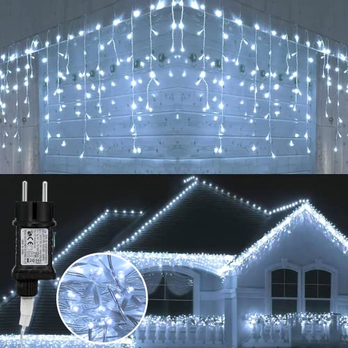 Tubiaz Eisregen Lichterkette Außen 400 LED 10m, LED Lichtervorhang mit 8 Beleuchtungsmodi, IP44 wasserdicht für Innenausstattung Außenbereich Schlafzimmer Hochzeit Weihnachten Party, Kaltweiß Tubiaz Eisregen Lichterkette Außen 400 LED 10m, LED Lichtervorhang mit 8 Beleuchtungsmodi, IP44 wasserdicht für Innenausstattung Außenbereich Schlafzimmer Hochzeit Weihnachten Party, Kaltweiß von Tubiaz
