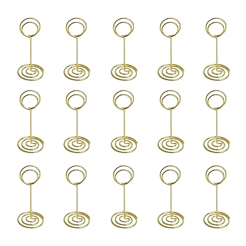 Tucireat 20 Stück Tischkarten Halter Metall Hochzeit Tischkartenhalter Fotohalter Tischkartenhalter Gold Namenseinstellung Ausstellungsstand Ständer Hochzeit Sitzetiketten von Tucireat