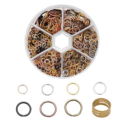 Tucireat 971-teiliges Set Spaltringe & Biegeringe für Schmuckherstellung - Modernes Schmuckzubehör in zufälliger Farbe - 4-10mm Durchmesser - Eisen & Kupfer - 970 Biegeringe + 1 Offener Ring Tucireat 971-teiliges Set Spaltringe & Biegeringe für Schmuckherstellung - Modernes Schmuckzubehör in zufälliger Farbe - 4-10mm Durchmesser - Eisen & Kupfer - 970 Biegeringe + 1 Offener Ring von Tucireat