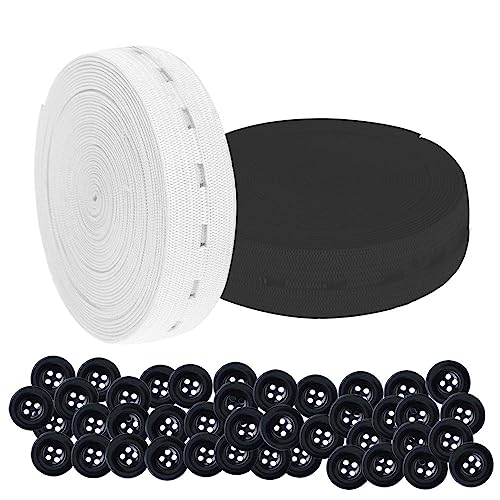 Tucireat Flaches Nähband Gummiband mit Knopfloch 2 Rollen Knopfloch Elastische Spule Elastisches Knopfloch Gummiband mit Knopfösen Gummiband Breite Elastisches Gummiband Nähen mit 50 Kunstharzknöpfen Tucireat Flaches Nähband Gummiband mit Knopfloch 2 Rollen Knopfloch Elastische Spule Elastisches Knopfloch Gummiband mit Knopfösen Gummiband Breite Elastisches Gummiband Nähen mit 50 Kunstharzknöpfen von Tucireat