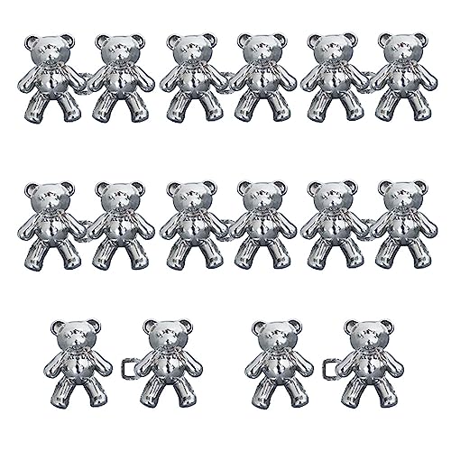 Tucireat Niedliche Bären-Knopfnadeln für Jeans 10 Paare Niedliche Bären-Jeans-Knopfnadeln Cute Bear No Sew Waist Button Sofortiger Hosenbundstraffer Süßer Bär Knopfnadeln Abnehmbar Hosenbundstraffer von Tucireat