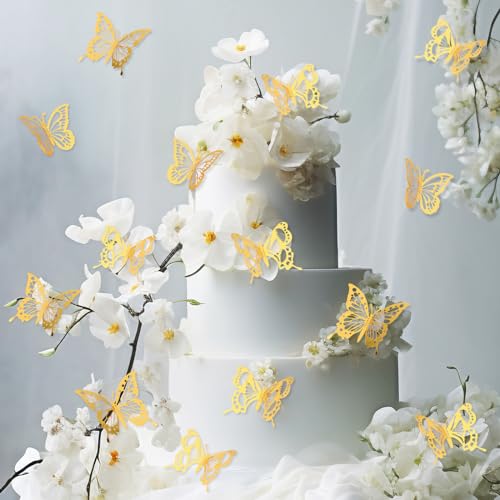 48 Stück 3D Tortendeko Schmetterling Gold Schmetterlinge Deko Schmetterlinge Deko Torte 8 Größen Wandaufkleber Schmetterling Geeignet für Klassenzimmer, Hochzeit, Blumenstrauß Dekoration 48 Stück 3D Tortendeko Schmetterling Gold Schmetterlinge Deko Schmetterlinge Deko Torte 8 Größen Wandaufkleber Schmetterling Geeignet für Klassenzimmer, Hochzeit, Blumenstrauß Dekoration von Tucnoeu