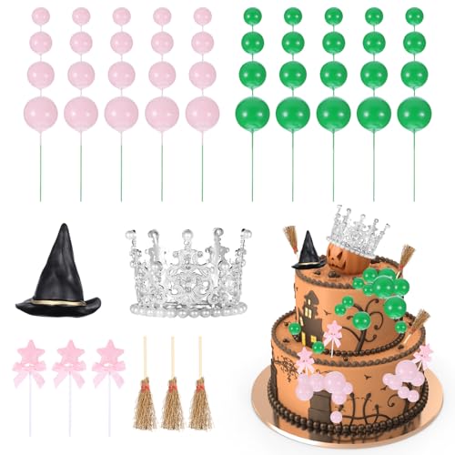 48 Stück Hexenhut Cupcake Deko, Kronen Muffin Deko, Cupcake Topper Halloween für Party, Hochzeit, Geburtstag für Halloween Party Hochzeit Geburtstag von Tucnoeu