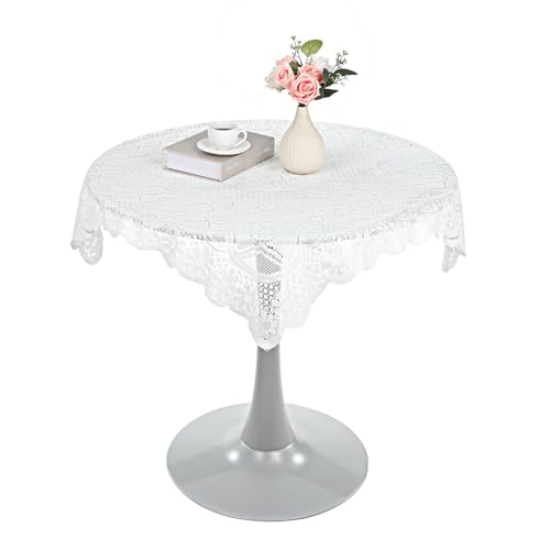 Quadratische Tischdecken, Vintage Spitze Tischdecke 90x90 cm, Table Cloth mit Spitzenbordüre, Tischdecke klein, Weiß Tischdecke für Esszimmer, Camping, Küche Quadratische Tischdecken, Vintage Spitze Tischdecke 90x90 cm, Table Cloth mit Spitzenbordüre, Tischdecke klein, Weiß Tischdecke für Esszimmer, Camping, Küche von Tucnoeu