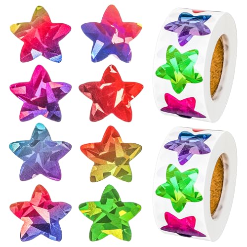 Tucnoeu 1000 Stück Glitzer Sticker, Klein Sticker Sterne Rolle, Selbstklebende Belohnungsaufkleber für Kinder und Lehrer Tucnoeu 1000 Stück Glitzer Sticker, Klein Sticker Sterne Rolle, Selbstklebende Belohnungsaufkleber für Kinder und Lehrer von Tucnoeu
