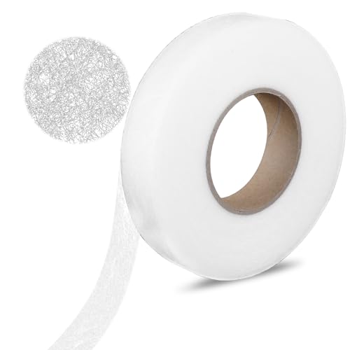 Tucnoeu 1pcs Bügelband für Vorhänge, Saumband Selbstklebend 64m Länge, 2cm Breite, Bügelband Hose Kürzen, Gardinen Kürzen Ohne Nähen, Waschfest(Weiß) von Tucnoeu