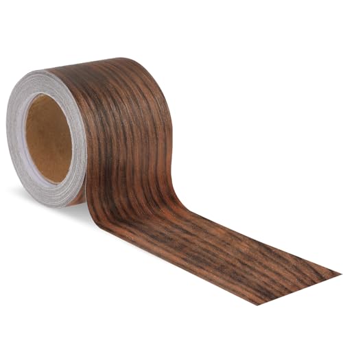 Tucnoeu Holzoptik Klebeband, 5cm x 10m Realistische Holzmaserung Reparatur, Selbstklebend Holzmaserung Panzertape für Möbel, Böden, Wände (Braun) von Tucnoeu