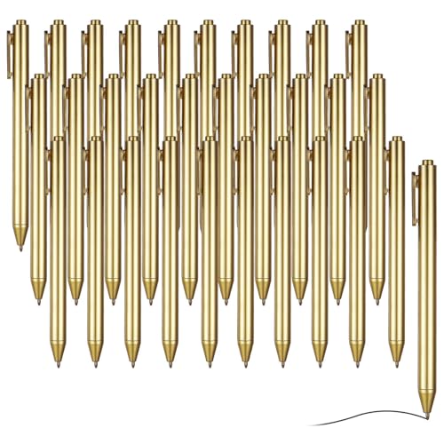 Tucnoeu 30pcs 1mm Goldener Kugelschreiber Einziehbare Schwarze Tinte Stifte, Kugelschreiber Gold, Kugelschreiber Goldfarben für Hochzeit Business Office School Tucnoeu 30pcs 1mm Goldener Kugelschreiber Einziehbare Schwarze Tinte Stifte, Kugelschreiber Gold, Kugelschreiber Goldfarben für Hochzeit Business Office School von Tucnoeu