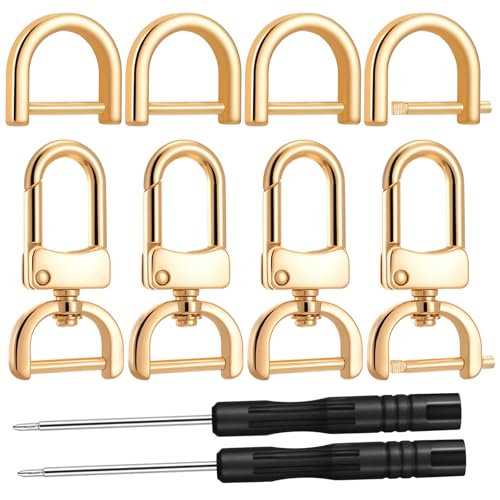 Tucnoeu 4PCS Schlüsselanhänger Karabiner mit 4 D-Ring und Schraubendreher, Karabinerhaken mit Drehgelenk, Abnehmbarer Federhaken für DIY Handwerk, Rucksack, Handtasche, Haustierhalsbänder Tucnoeu 4PCS Schlüsselanhänger Karabiner mit 4 D-Ring und Schraubendreher, Karabinerhaken mit Drehgelenk, Abnehmbarer Federhaken für DIY Handwerk, Rucksack, Handtasche, Haustierhalsbänder von Tucnoeu