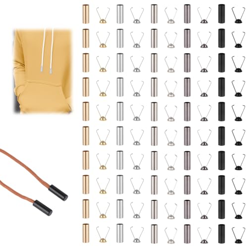 Tucnoeu 50 Stück Kordelenden Metall, Kordelstopper Metall, 5 Farben Kordelenden für Hoodie Hosen Schnürsenkel DIY Seile Tucnoeu 50 Stück Kordelenden Metall, Kordelstopper Metall, 5 Farben Kordelenden für Hoodie Hosen Schnürsenkel DIY Seile von Tucnoeu