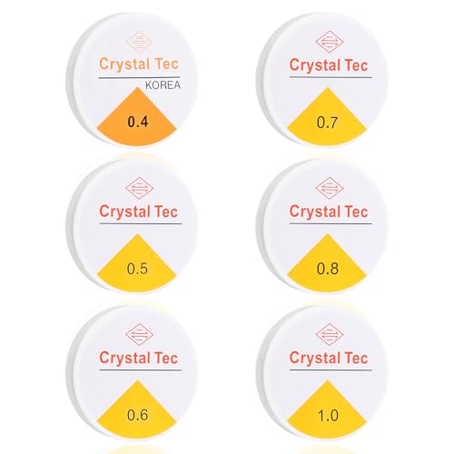 Tucnoeu 6 Stück Elastisches Band für Armbänder Nylonfaden Schnur für Armbänder Transparent Band für Armbänder Ideal für Armband Basteln und Perlenschmuck 0.4mm-1.0mm von Tucnoeu