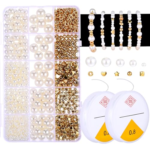 Tucnoeu 720 Stück Armband Perlen Set, Perlen Weiß für Armbänder, Perlen Set Armbänder DIY Schmuckherstellung, Kunstperlen mit Aufbewahrungsbox Tucnoeu 720 Stück Armband Perlen Set, Perlen Weiß für Armbänder, Perlen Set Armbänder DIY Schmuckherstellung, Kunstperlen mit Aufbewahrungsbox von Tucnoeu