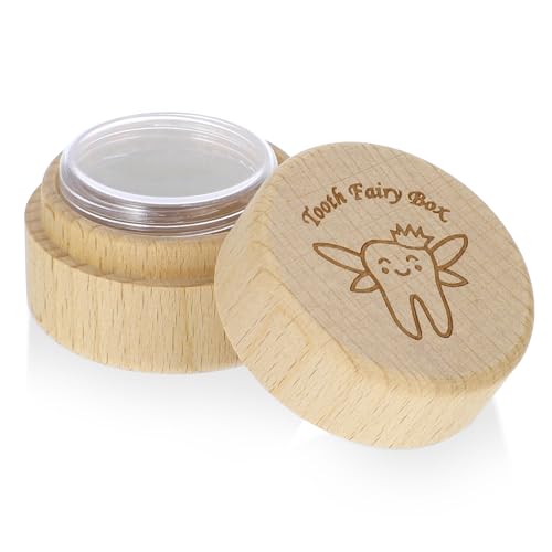 Tucnoeu Zahndose Milchzähne Jungen und Mädchen, Holz Zahndose mit Transparentem Inlay 5.1x3.5 cm Tucnoeu Zahndose Milchzähne Jungen und Mädchen, Holz Zahndose mit Transparentem Inlay 5.1x3.5 cm von Tucnoeu