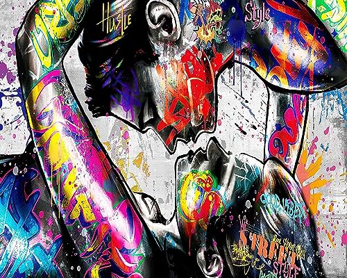 Banksy Malen nach Zahlen für Erwachsene, lustige David-Statue, DIY-Ölgemälde-Kits, Leinwand mit Acrylfarbe, Geschenk für Teenager, Jungen, Graffiti-Straßenkunst, 40,6 x 50,8 cm (ohne Rahmen) von Tucocoo