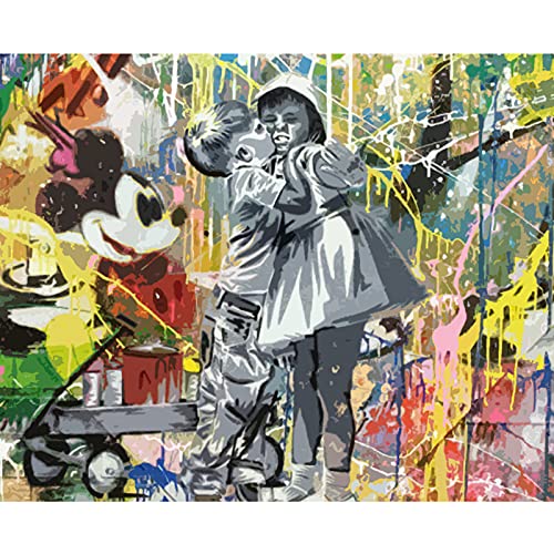 Tucocoo Banksy Malen nach Zahlen Kits 40 x 50 cm Banksy Leinwand DIY Ölgemälde für Kinder Studenten Erwachsene Anfänger mit Pinseln und Acryl-Pigment (ohne Rahmen) von Tucocoo