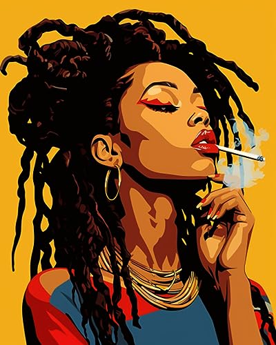 Malen nach Zahlen, Motiv: Schwarzes Mädchen mit Dreadlocks, Leinwand, Acrylfarbe, DIY-Ölgemälde für Kinder, Studenten, Erwachsene, Anfänger, mit Pinseln und Acryl, afrikanische amerikanische Frau, Malen nach Zahlen, Motiv: Schwarzes Mädchen mit Dreadlocks, Leinwand, Acrylfarbe, DIY-Ölgemälde für Kinder, Studenten, Erwachsene, Anfänger, mit Pinseln und Acryl, afrikanische amerikanische Frau, von Tucocoo