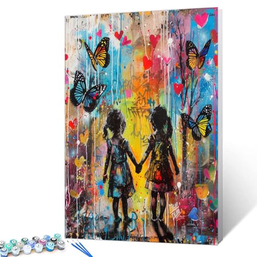 Malen nach Zahlen mit bunten Schmetterlingen für Anfänger und Kinder, DIY-Graffiti-Stil, Malen nach Zahlen für Kinder, Kunsthandwerk für Zuhause, Wandkunst, Dekoration, Ölgemälde-Set, Geschenk für Malen nach Zahlen mit bunten Schmetterlingen für Anfänger und Kinder, DIY-Graffiti-Stil, Malen nach Zahlen für Kinder, Kunsthandwerk für Zuhause, Wandkunst, Dekoration, Ölgemälde-Set, Geschenk für von Tucocoo