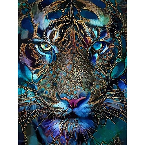 Tiger Diamond Painting Kits for Adults, Kids 5D DIY Full Drill Round Crystal Rhinestone Embroidery Arts Craft Abstract Animal Portrait Picture Home Wall Decor Gift 30.5x40.6 cm (without Frame) von Tucocoo