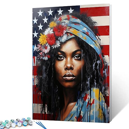 Tucocoo Amerika Afrikanische Frauen Malen nach Zahlen für Erwachsene, DIY Digitales Ölgemälde-Kits auf Leinwand mit Pinseln und Acrylpigment, Pop Art Black Girl Kunstwerk für Wohnkultur 40 x 50 cm Tucocoo Amerika Afrikanische Frauen Malen nach Zahlen für Erwachsene, DIY Digitales Ölgemälde-Kits auf Leinwand mit Pinseln und Acrylpigment, Pop Art Black Girl Kunstwerk für Wohnkultur 40 x 50 cm von Tucocoo