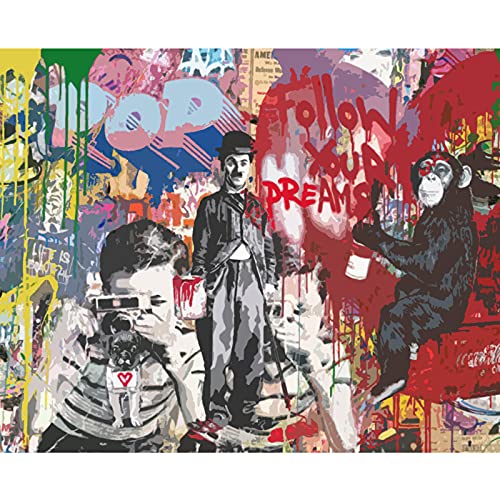 Tucocoo Banksy Ölgemälde Camera Boy Malen nach Zahlen Kits 40x50 cm, Straßen-Graffiti-Leinwand, DIY-Ölgemälde für Kinder, Studenten, Erwachsene, Anfänger, mit Pinseln und Acrylpigment (ohne Rahmen) Tucocoo Banksy Ölgemälde Camera Boy Malen nach Zahlen Kits 40x50 cm, Straßen-Graffiti-Leinwand, DIY-Ölgemälde für Kinder, Studenten, Erwachsene, Anfänger, mit Pinseln und Acrylpigment (ohne Rahmen) von Tucocoo