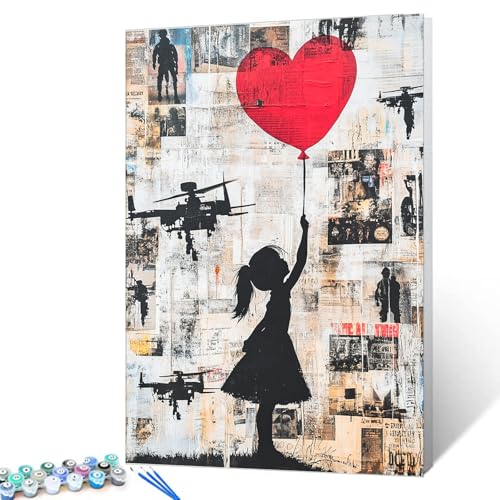 Tucocoo Banksy Street Girl Malen nach Zahlen für Erwachsene, DIY-Ölgemälde-Sets auf Leinwand mit Pinseln und Acrylpigment, roter Ballon, Graffiti-Kunstbild für Heimdekoration, Geschenke, 40 x 50 cm Tucocoo Banksy Street Girl Malen nach Zahlen für Erwachsene, DIY-Ölgemälde-Sets auf Leinwand mit Pinseln und Acrylpigment, roter Ballon, Graffiti-Kunstbild für Heimdekoration, Geschenke, 40 x 50 cm von Tucocoo