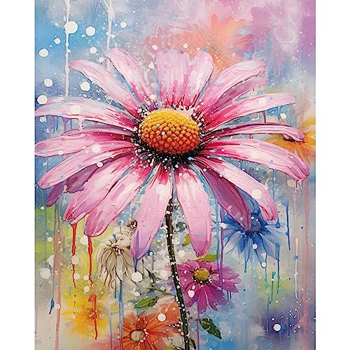 Tucocoo Bunte Blumen Malen nach Zahlen Kits 40x50cm Leinwand DIY Digitales Ölgemälde für Erwachsene Anfänger mit Pinseln und Acrylpigment - Echinacea Blumen für Heimdekoration Geschenke (ohne Rahmen) von Tucocoo