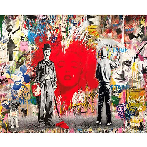 Tucocoo Gerahmtes Ölgemälde Love is The Answer, Banksy, Pop-Art, Ölgemälde, Leinwand, personalisierbar, Malen nach Zahlen, Malen für Anfänger (40 x 50 cm) von Tucocoo