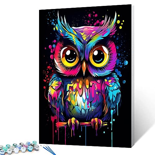 Tucocoo Graffiti-Eulen-Malen-nach-Zahlen für Erwachsene, DIY digitales Ölgemälde-Kits auf Leinwand mit Pinseln und Acrylpigment, niedliches Tier, buntes Bild, Heimdekoration, Geschenk, 40 x 50 cm Tucocoo Graffiti-Eulen-Malen-nach-Zahlen für Erwachsene, DIY digitales Ölgemälde-Kits auf Leinwand mit Pinseln und Acrylpigment, niedliches Tier, buntes Bild, Heimdekoration, Geschenk, 40 x 50 cm von Tucocoo