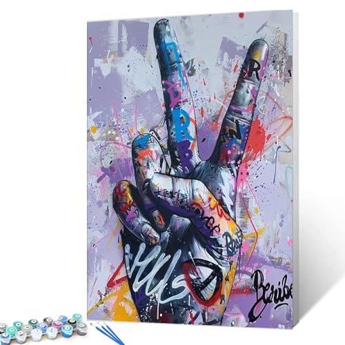 Tucocoo Graffiti-Faust Malen nach Zahlen, Kits mit Pinseln und Acrylpigmenten auf Leinwand, Gemälde für Erwachsene, buntes Schild "Love", für Zuhause, Wanddekoration, Geschenke, 40,6 x 50,8 cm (DIY Tucocoo Graffiti-Faust Malen nach Zahlen, Kits mit Pinseln und Acrylpigmenten auf Leinwand, Gemälde für Erwachsene, buntes Schild "Love", für Zuhause, Wanddekoration, Geschenke, 40,6 x 50,8 cm (DIY von Tucocoo