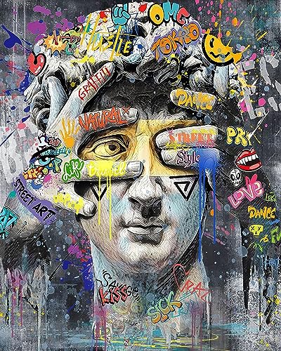 Tucocoo Graffiti Gaming Malen nach Bumbers für Erwachsene, Banksy Street DIY Malen nach Zahlen Acrylfarbe Leinwand Musik Zimmer Malerei Kits Kunst 40,6 x 50,8 cm (ohne Rahmen) von Tucocoo