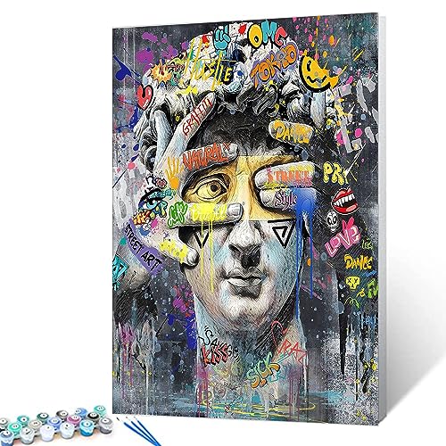 Tucocoo Graffiti-Gaming-Malset für Erwachsene, Banksy-Straße, Malen nach Zahlen, Acrylfarbe, Leinwand, Musikzimmer, Malset, Kunst, 40,6 x 50,8 cm (DIY-Rahmen) von Tucocoo