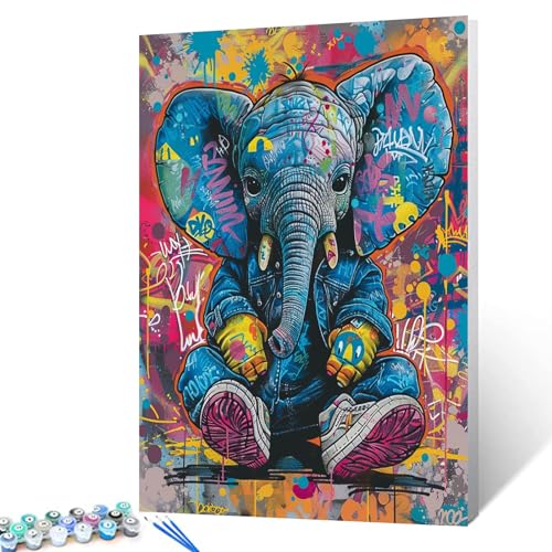 Tucocoo Graffiti-Malen-nach-Zahlen-Set mit Pinseln und Acryl-Pigmenten auf Leinwand, Gemälde für Erwachsene, Pop-Art, niedliches Tierbild für Zuhause, Wanddekoration, Geschenke, 40x50cm (DIY gerahmt) Tucocoo Graffiti-Malen-nach-Zahlen-Set mit Pinseln und Acryl-Pigmenten auf Leinwand, Gemälde für Erwachsene, Pop-Art, niedliches Tierbild für Zuhause, Wanddekoration, Geschenke, 40x50cm (DIY gerahmt) von Tucocoo