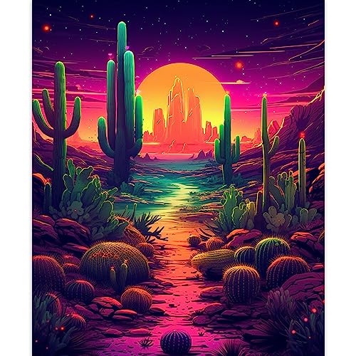 Tucocoo Kaktus Malen nach Zahlen Kits 40 x 50 cm Leinwand DIY Digitales Ölgemälde für Erwachsene mit Pinseln und Acrylpigment-Wüstenlandschaft Bunt Moderner Stil für Heimwanddekoration (ohne Rahmen) Tucocoo Kaktus Malen nach Zahlen Kits 40 x 50 cm Leinwand DIY Digitales Ölgemälde für Erwachsene mit Pinseln und Acrylpigment-Wüstenlandschaft Bunt Moderner Stil für Heimwanddekoration (ohne Rahmen) von Tucocoo