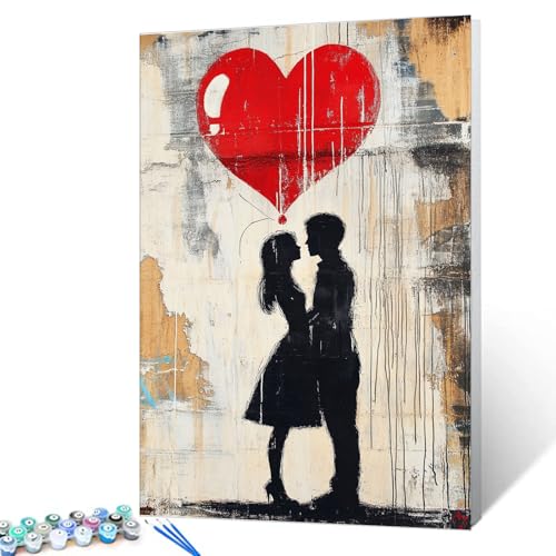 Tucocoo Love Street Art Malen nach Zahlen, Set mit Pinseln und Acrylpigmenten auf Leinwand, Gemälde für Erwachsene, modernes Graffiti-Kunstbild für Zuhause, Wanddekoration, Geschenk, 40 x 50 cm Tucocoo Love Street Art Malen nach Zahlen, Set mit Pinseln und Acrylpigmenten auf Leinwand, Gemälde für Erwachsene, modernes Graffiti-Kunstbild für Zuhause, Wanddekoration, Geschenk, 40 x 50 cm von Tucocoo