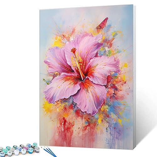 Tucocoo Malen nach Zahlen, Hibiskusblumen, 40 x 50 cm, Leinwand, DIY, digitales Ölgemälde für Erwachsene, mit Pinseln und Acrylpigmenten, Aquarellblüte, Blumenbild für Heimdekoration (ohne Rahmen) Tucocoo Malen nach Zahlen, Hibiskusblumen, 40 x 50 cm, Leinwand, DIY, digitales Ölgemälde für Erwachsene, mit Pinseln und Acrylpigmenten, Aquarellblüte, Blumenbild für Heimdekoration (ohne Rahmen) von Tucocoo