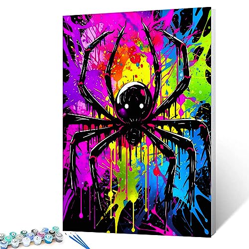 Tucocoo Malen nach Zahlen, schwarze Spinne, 40 x 50 cm, Leinwand, DIY, digitales Ölgemälde für Erwachsene, mit Pinseln und Acrylpigmenten, buntes Graffiti-Tierbild für Heimdekoration, Geschenke Tucocoo Malen nach Zahlen, schwarze Spinne, 40 x 50 cm, Leinwand, DIY, digitales Ölgemälde für Erwachsene, mit Pinseln und Acrylpigmenten, buntes Graffiti-Tierbild für Heimdekoration, Geschenke von Tucocoo