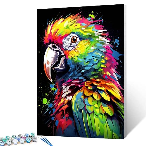 Tucocoo Malen-nach-Zahlen-Set, Motiv: Papageien-Portrait, 40x50cm, Leinwand, DIY, digitales Ölgemälde für Erwachsene, mit Pinseln und Acrylpigmenten–Graffiti-buntes Tierbild für Heimdekor, Geschenke Tucocoo Malen-nach-Zahlen-Set, Motiv: Papageien-Portrait, 40x50cm, Leinwand, DIY, digitales Ölgemälde für Erwachsene, mit Pinseln und Acrylpigmenten–Graffiti-buntes Tierbild für Heimdekor, Geschenke von Tucocoo