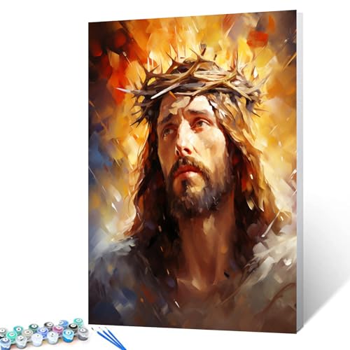 Tucocoo Malen-nach-Zahlen-Set mit Pinseln und Acryl-Pigmenten auf Leinwand, Gemälde für Erwachsene, Jesus Christus, Dornenkrone, Bild für Zuhause, Wanddekoration, Geschenke, 40 x 50 cm Tucocoo Malen-nach-Zahlen-Set mit Pinseln und Acryl-Pigmenten auf Leinwand, Gemälde für Erwachsene, Jesus Christus, Dornenkrone, Bild für Zuhause, Wanddekoration, Geschenke, 40 x 50 cm von Tucocoo