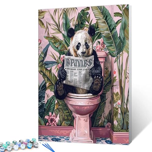 Tucocoo Malen-nach-Zahlen-Set mit Pinseln und Acryl-Pigmenten auf Leinwand, Gemälde für Erwachsene, lustiges Tier auf Toilette, tropische Pflanze, Bild für Zuhause, Wanddekoration, Geschenke, 40x50cm Tucocoo Malen-nach-Zahlen-Set mit Pinseln und Acryl-Pigmenten auf Leinwand, Gemälde für Erwachsene, lustiges Tier auf Toilette, tropische Pflanze, Bild für Zuhause, Wanddekoration, Geschenke, 40x50cm von Tucocoo
