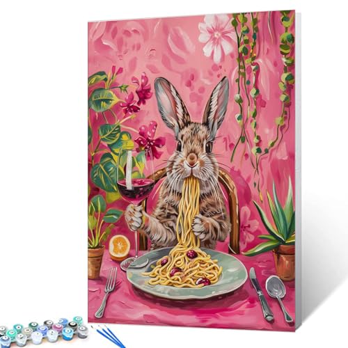 Tucocoo Malen-nach-Zahlen-Set mit Pinseln und Acryl-Pigmenten auf Leinwand, köstliches Nudelgemälde für Erwachsene und Anfänger, Tier-Dinner-Bild für Heimdekoration, Geschenke, 40,6 x 50,8 cm (DIY Tucocoo Malen-nach-Zahlen-Set mit Pinseln und Acryl-Pigmenten auf Leinwand, köstliches Nudelgemälde für Erwachsene und Anfänger, Tier-Dinner-Bild für Heimdekoration, Geschenke, 40,6 x 50,8 cm (DIY von Tucocoo