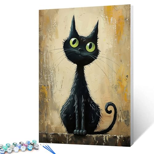 Tucocoo Malen-nach-Zahlen-Set mit schwarzen Katzen, Pinseln und Acrylpigmenten auf Leinwand, Gemälde für Erwachsene und Anfänger, niedliche Tier-Kätzchen-Bilder für Zuhause, Wanddekoration, Geschenke Tucocoo Malen-nach-Zahlen-Set mit schwarzen Katzen, Pinseln und Acrylpigmenten auf Leinwand, Gemälde für Erwachsene und Anfänger, niedliche Tier-Kätzchen-Bilder für Zuhause, Wanddekoration, Geschenke von Tucocoo