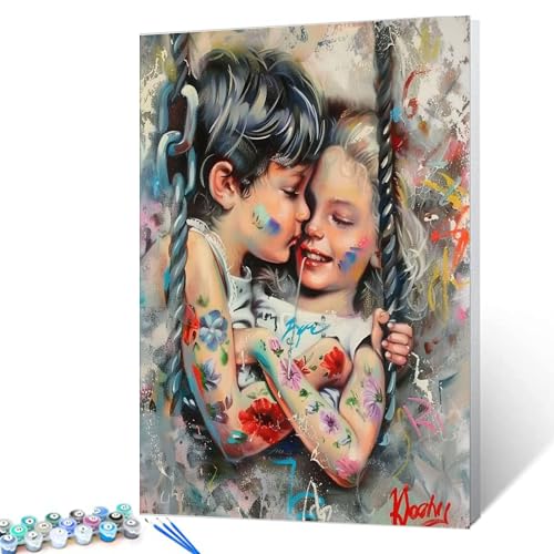 Tucocoo Malen nach Zahlen für Erwachsene, Banksy-Graffiti-Stil, DIY-Malen-nach-Zahlen-Kits, einfaches Acryl-Malen-nach-Zahlen auf Leinwand, Bild für kleine Mädchen und Jungen, als Heimdekoration Tucocoo Malen nach Zahlen für Erwachsene, Banksy-Graffiti-Stil, DIY-Malen-nach-Zahlen-Kits, einfaches Acryl-Malen-nach-Zahlen auf Leinwand, Bild für kleine Mädchen und Jungen, als Heimdekoration von Tucocoo