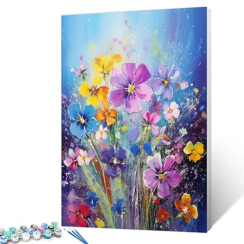 Tucocoo Malen nach Zahlen für Erwachsene, Malen nach Zahlen für Erwachsene, digitales Ölgemälde-Set auf Leinwand mit Pinseln und Acrylpigmenten, bunte Blüten für Heimdekoration, Geschenke, 40 x 50 cm Tucocoo Malen nach Zahlen für Erwachsene, Malen nach Zahlen für Erwachsene, digitales Ölgemälde-Set auf Leinwand mit Pinseln und Acrylpigmenten, bunte Blüten für Heimdekoration, Geschenke, 40 x 50 cm von Tucocoo