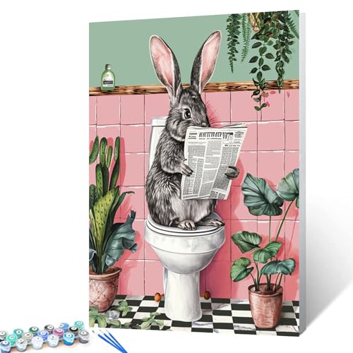 Tucocoo Malen nach Zahlen mit Pinseln und Acrylpigmenten auf Leinwand, Gemälde für Erwachsene und Anfänger, lustige Tiere auf Toilette, Bild für Zuhause, Wanddekoration, Geschenke, 40 x 50 cm Tucocoo Malen nach Zahlen mit Pinseln und Acrylpigmenten auf Leinwand, Gemälde für Erwachsene und Anfänger, lustige Tiere auf Toilette, Bild für Zuhause, Wanddekoration, Geschenke, 40 x 50 cm von Tucocoo