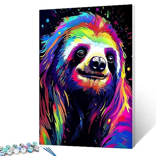 Tucocoo Niedliches Faultier Malen nach Zahlen für Erwachsene, DIY Digitales Ölgemälde-Kits auf Leinwand mit Pinseln und Acrylpigment, buntes Graffiti-Tierbild für Heimdekor, Geschenke, 40 x 50 cm Tucocoo Niedliches Faultier Malen nach Zahlen für Erwachsene, DIY Digitales Ölgemälde-Kits auf Leinwand mit Pinseln und Acrylpigment, buntes Graffiti-Tierbild für Heimdekor, Geschenke, 40 x 50 cm von Tucocoo